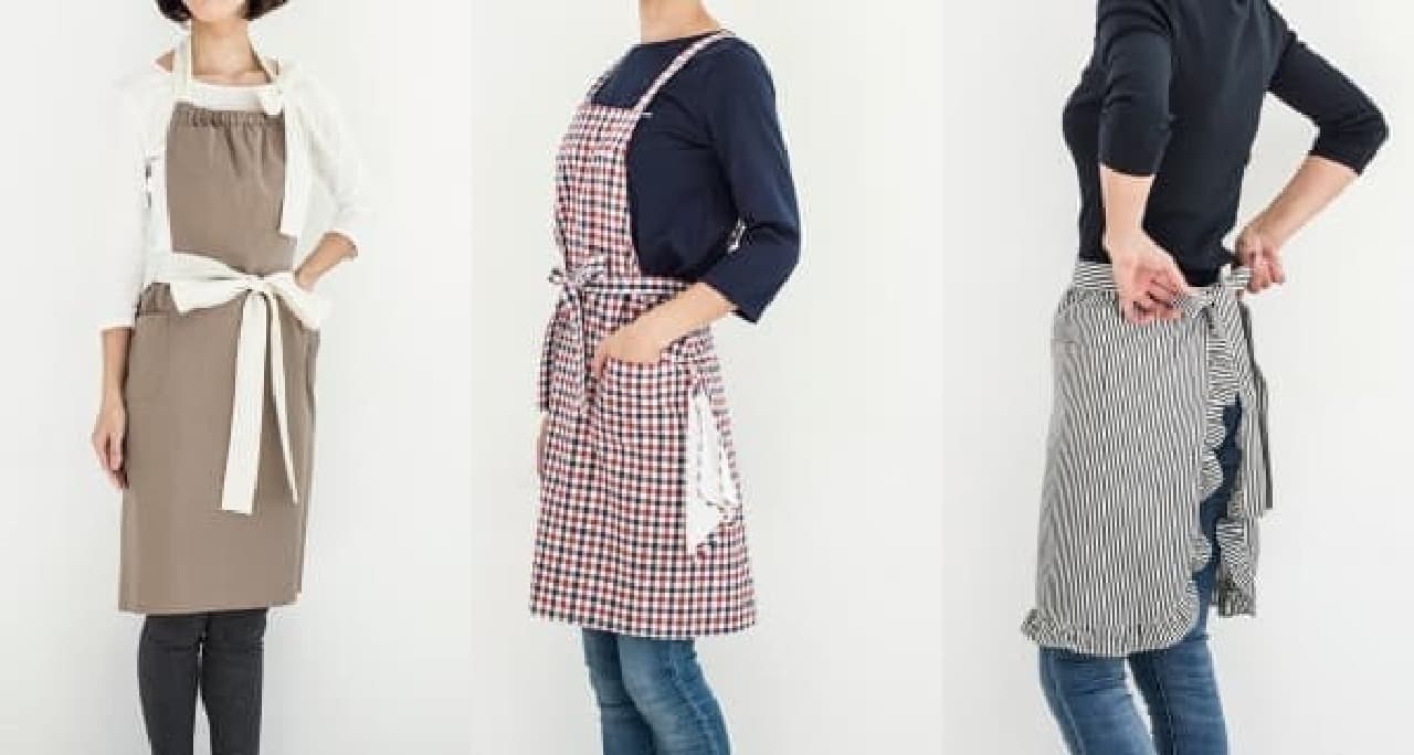 A casual femininity with ribbons and frills. The apron in the center comes with a mini towel.