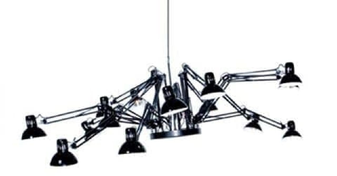 An example of a chandelier losing its balance. It may rotate round and round.