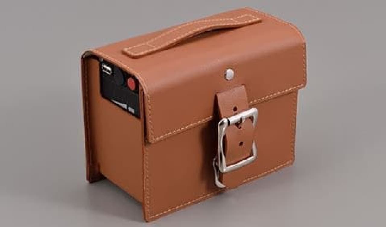 The battery is stored in a leather bag. It doesn't look like an electric assist.
