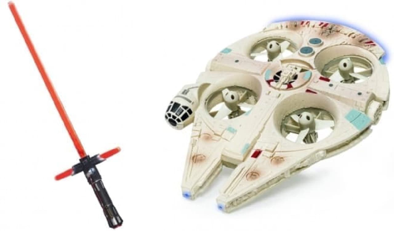 Star Wars latest lightsaber (left) Falcon radio control (right)