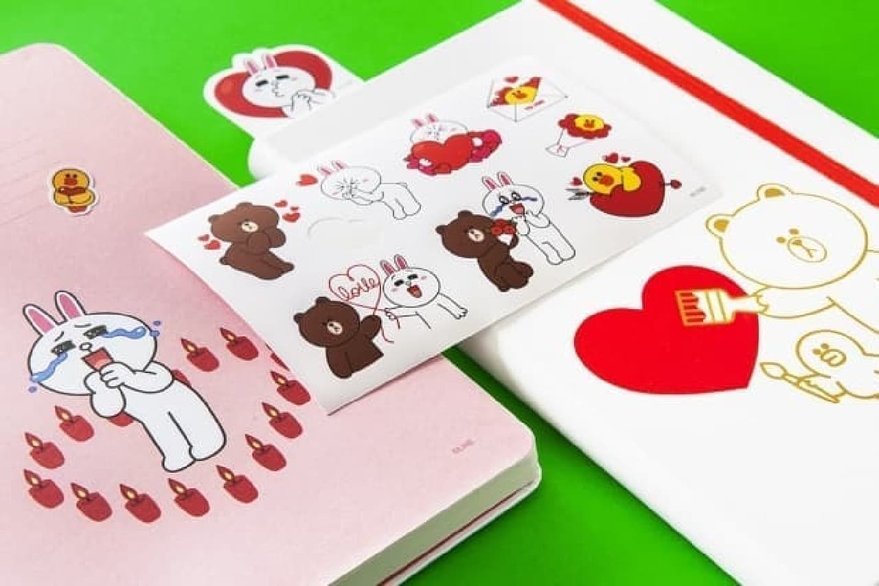 Special stickers and bookmarkers that express "LOVE"
