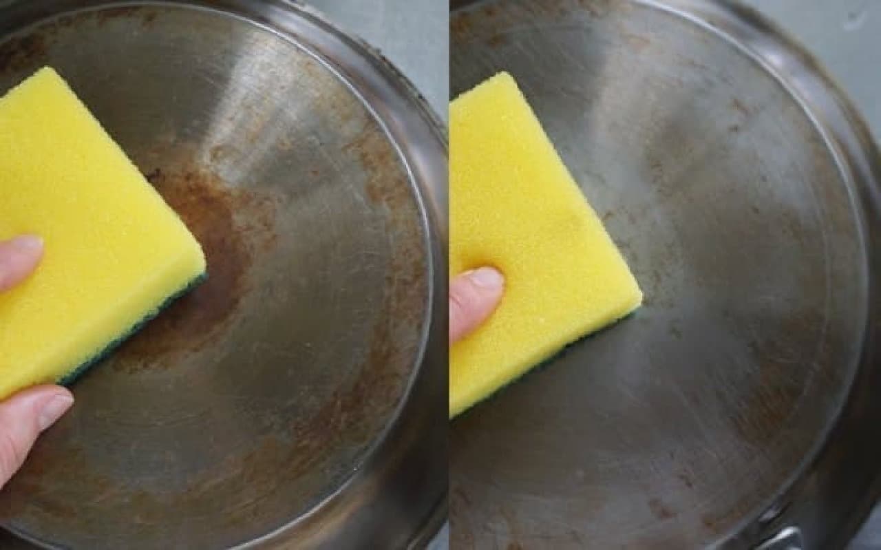 Remove kogation from a frying pan