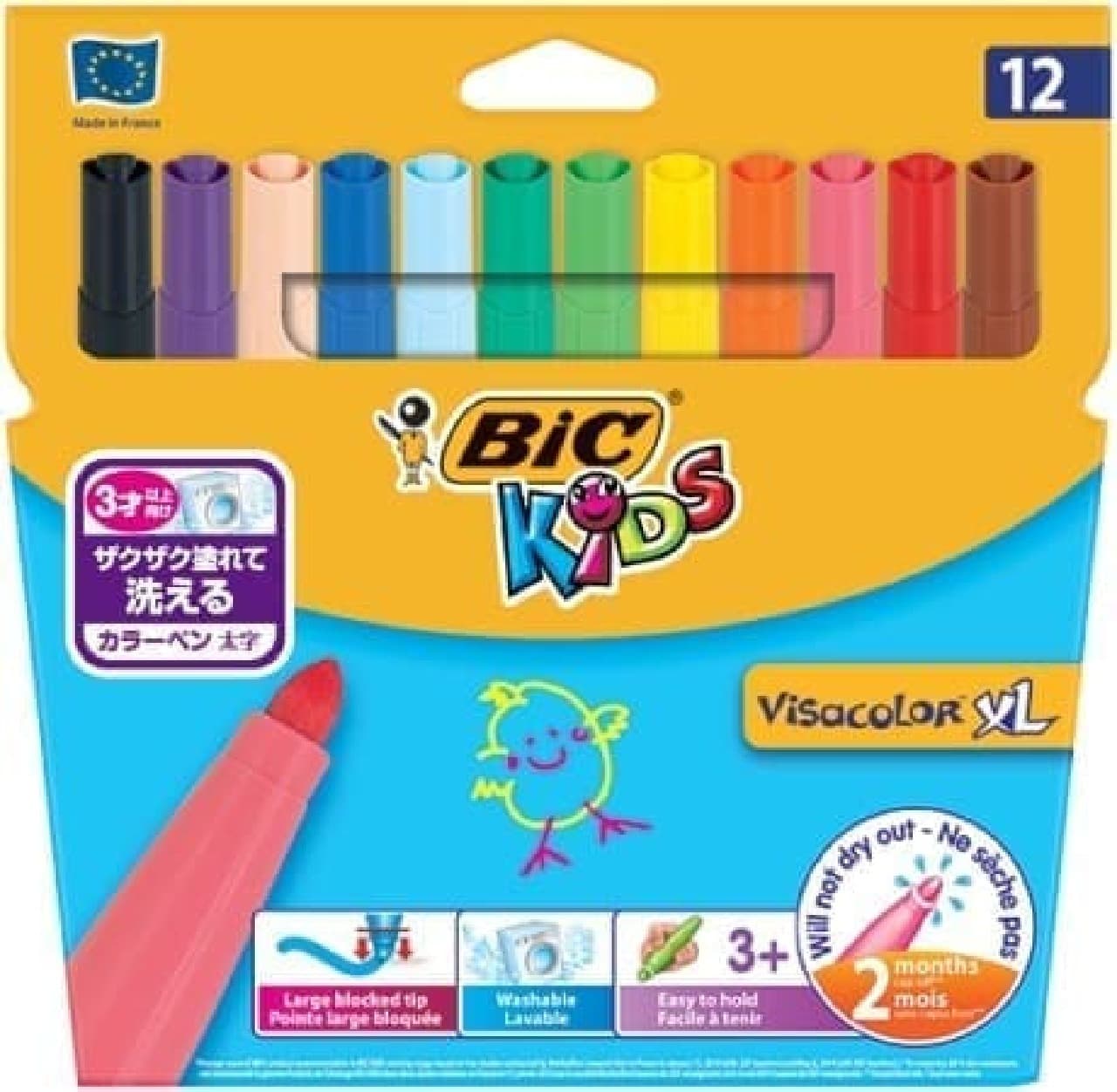 BIC KIDS "12 colors of color pen bold"