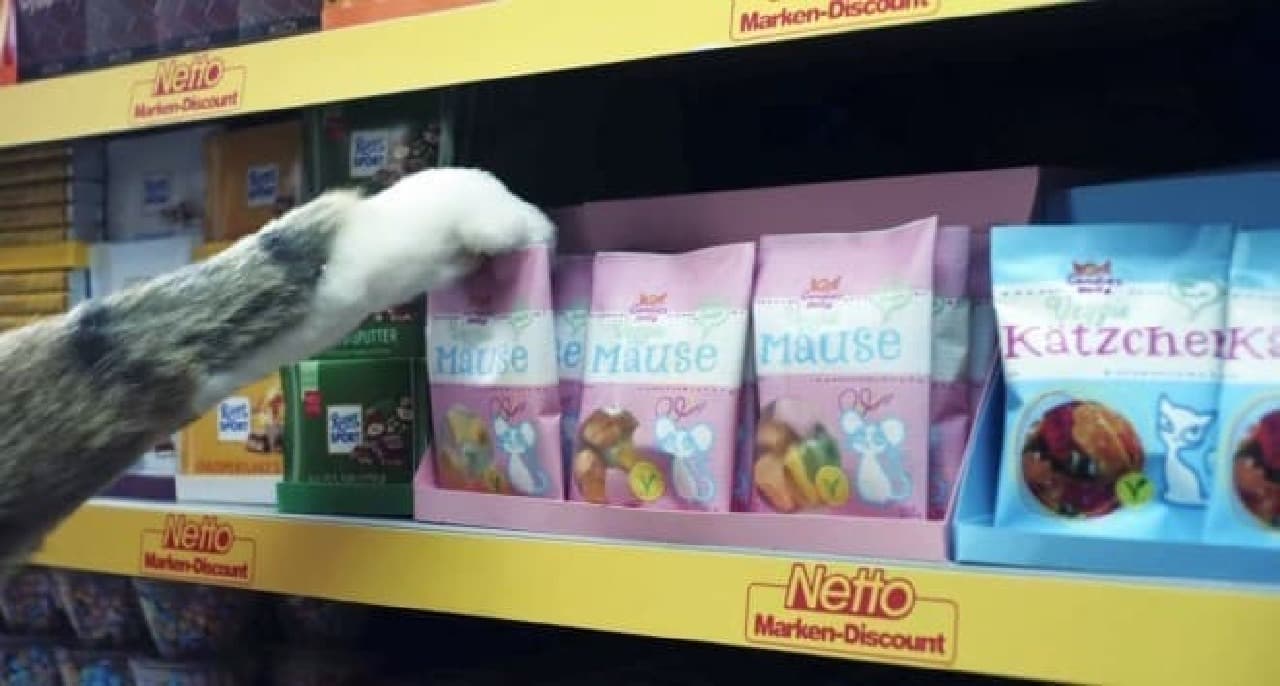 ドイツのスーパーが製作した動画：商品もネコ好み