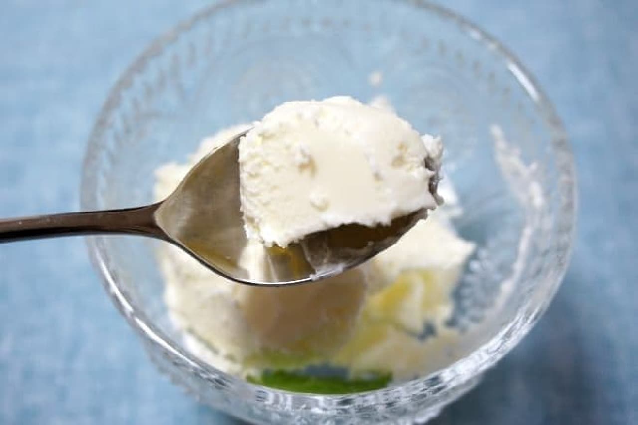 Homemade ice cream made with Calpis