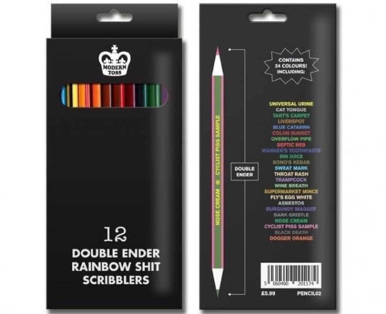 Colored pencils "12 Double Ender Rainbow Shit Scribblers"