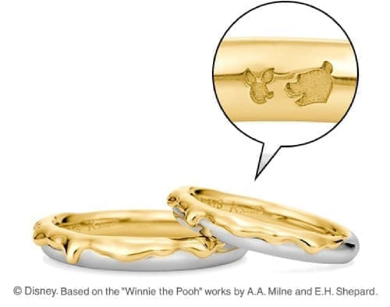 Winnie the Pooh motif marriage ring "Sweet Honey"