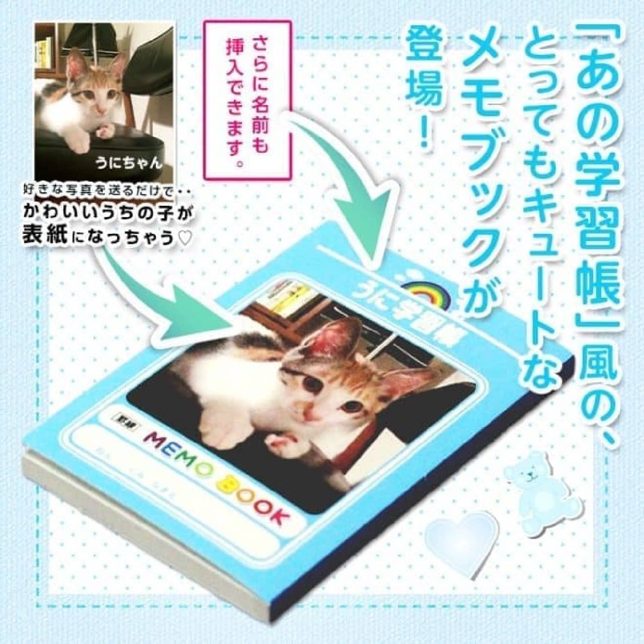 ウチの子学習帳！…ネコ・犬の写真でつくる学習帳風メモブック