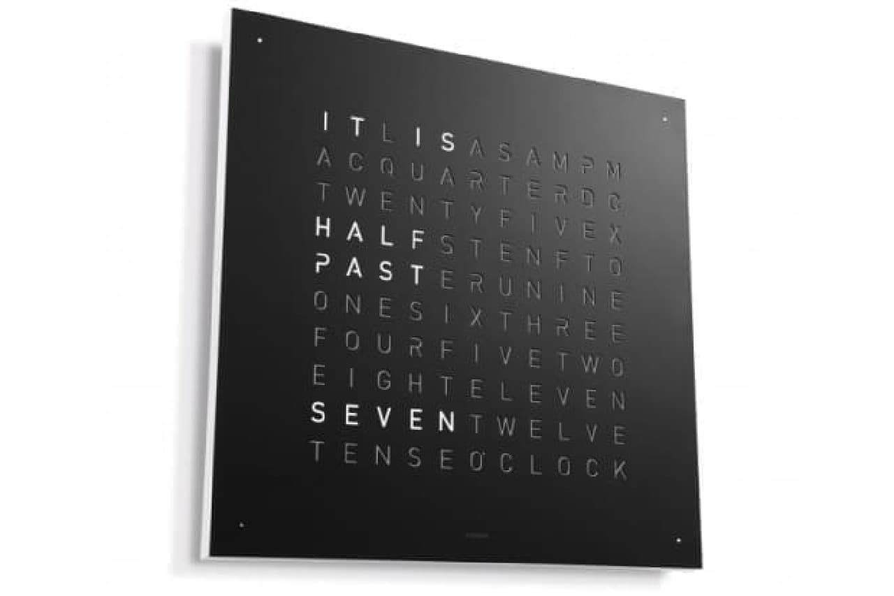 Clock "QLOCK TWO" that conveys the time in letters