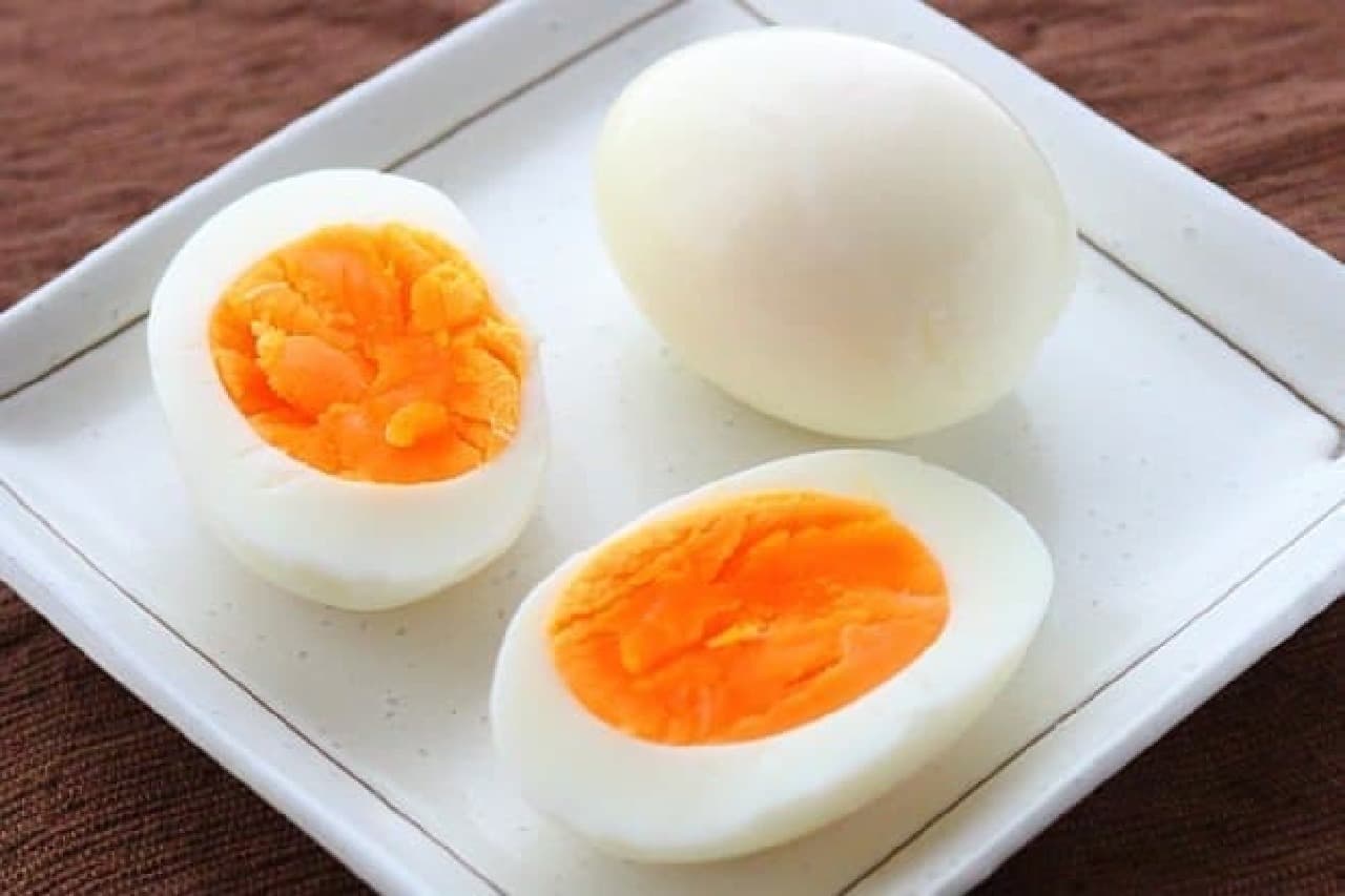Plate with boiled eggs