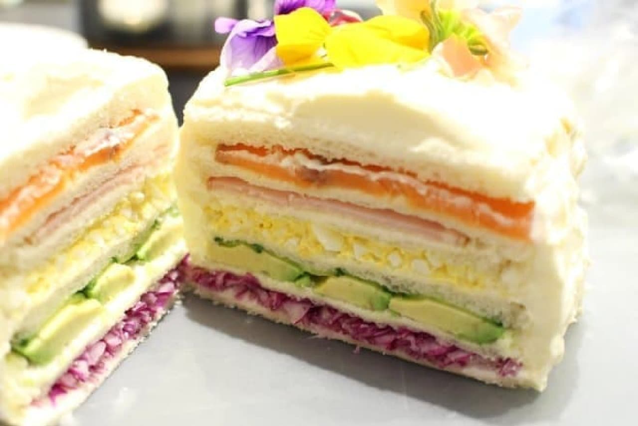 Easter rainbow sandwich cake