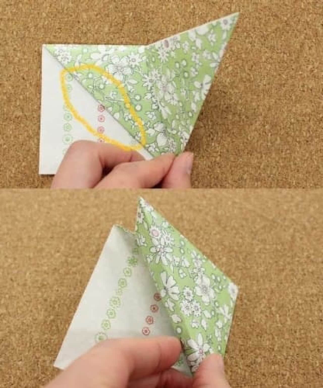 How to fold an origami bookmark