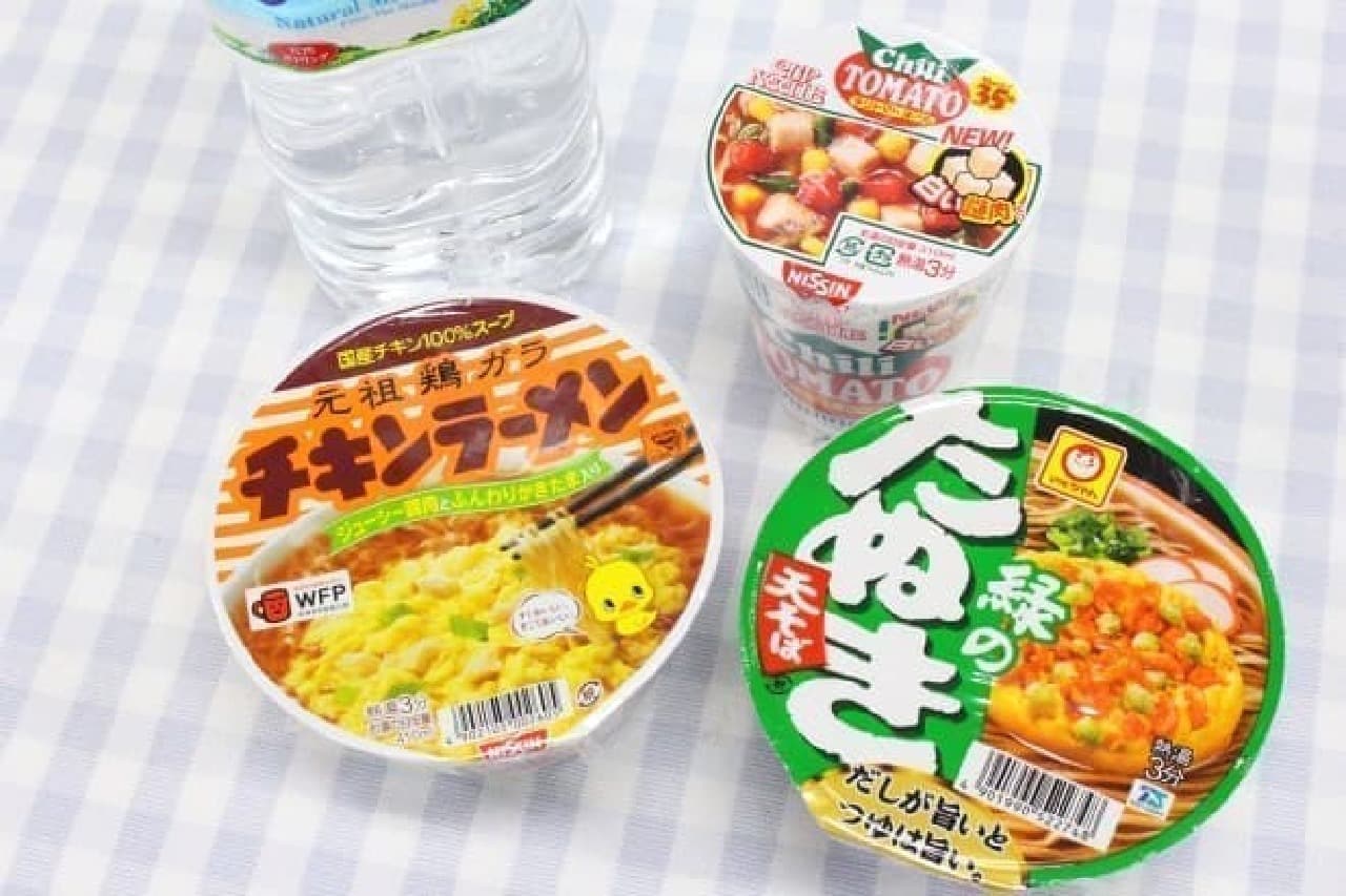Cup noodles made with water