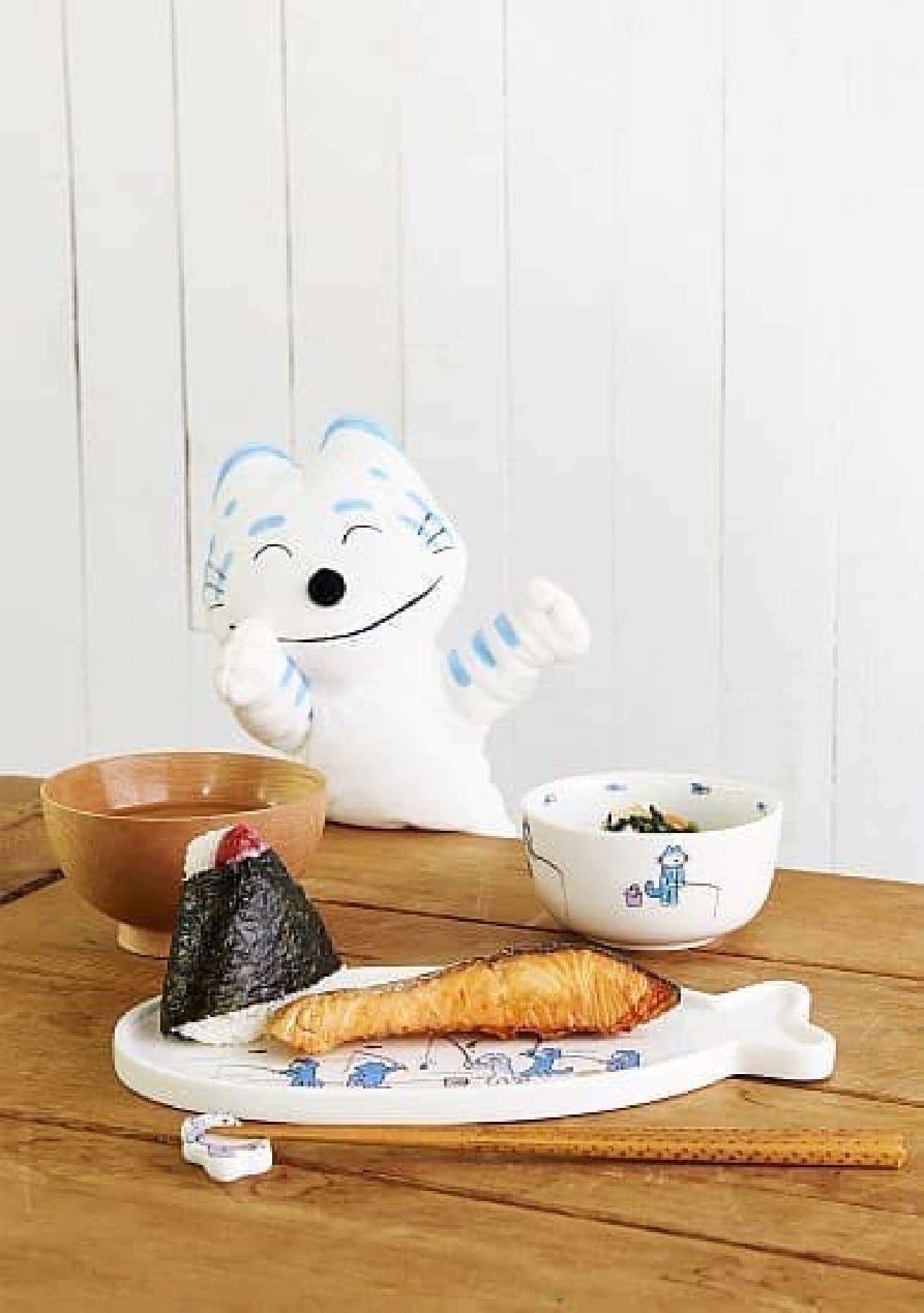 Tableware set commemorating the 50th anniversary of the publication of "11 Piki no Neko"