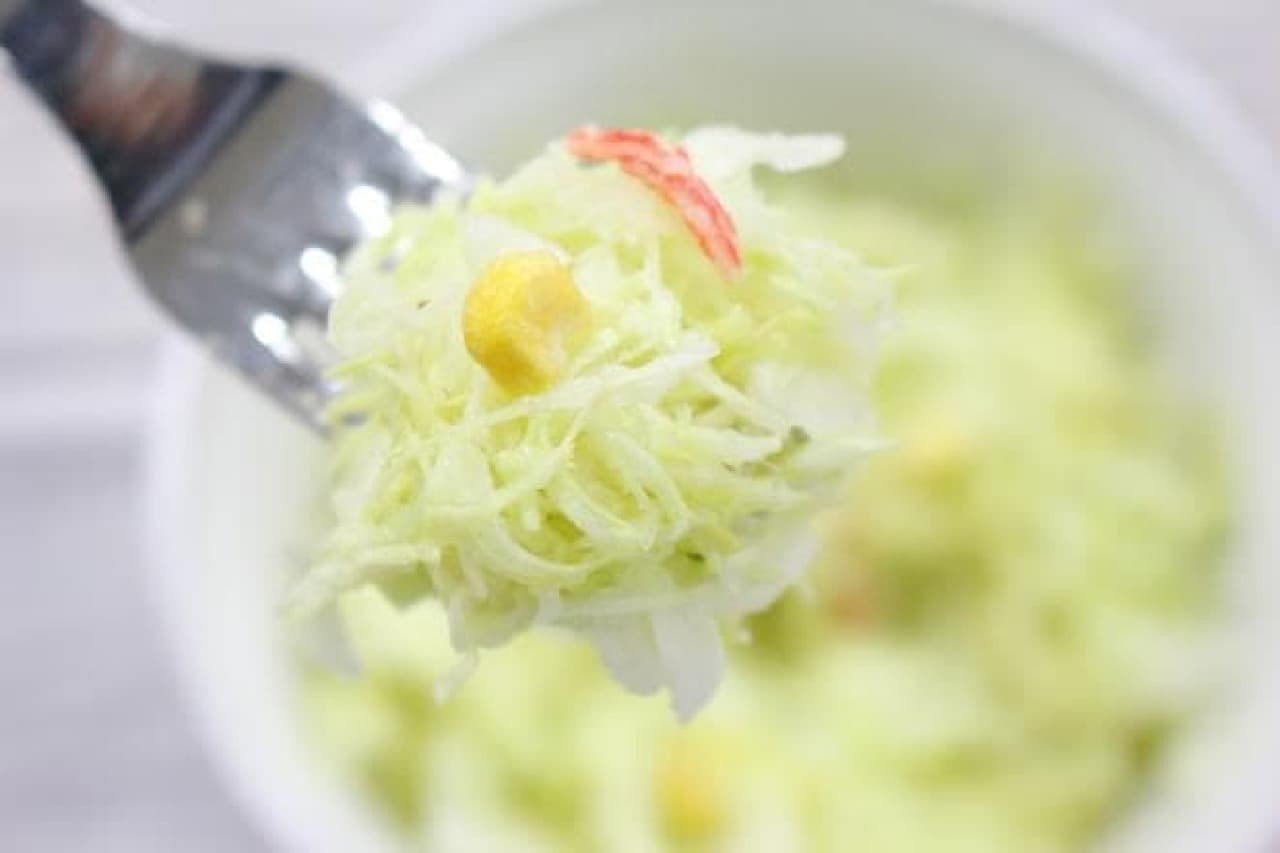 Coleslaw with Caesar salad and shredded cabbage with cut lettuce powdered seasoning for salad