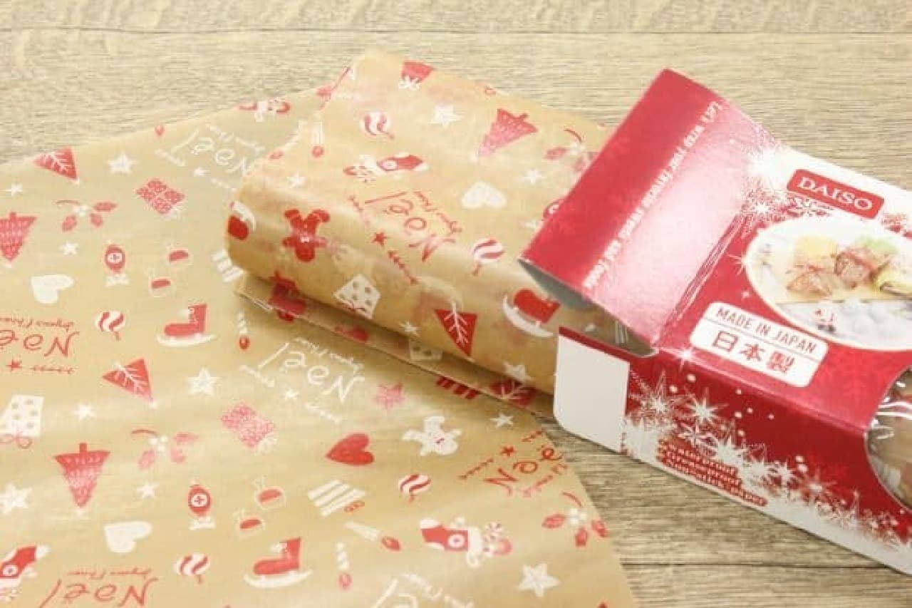 100% Daiso Christmas pattern wax paper, aluminum foil, cooking sheet