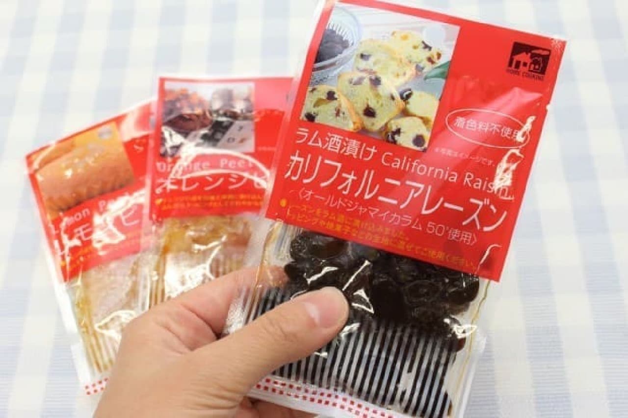 Arrange Hundred yen store dried fruits--exquisite raisin butter, fruit ice cream, etc.