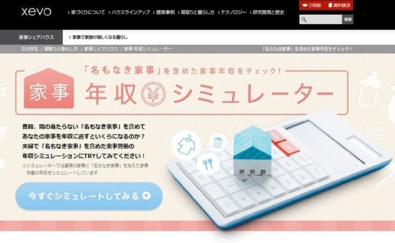 Daiwa House Industry "Housework Annual Income Simulator"