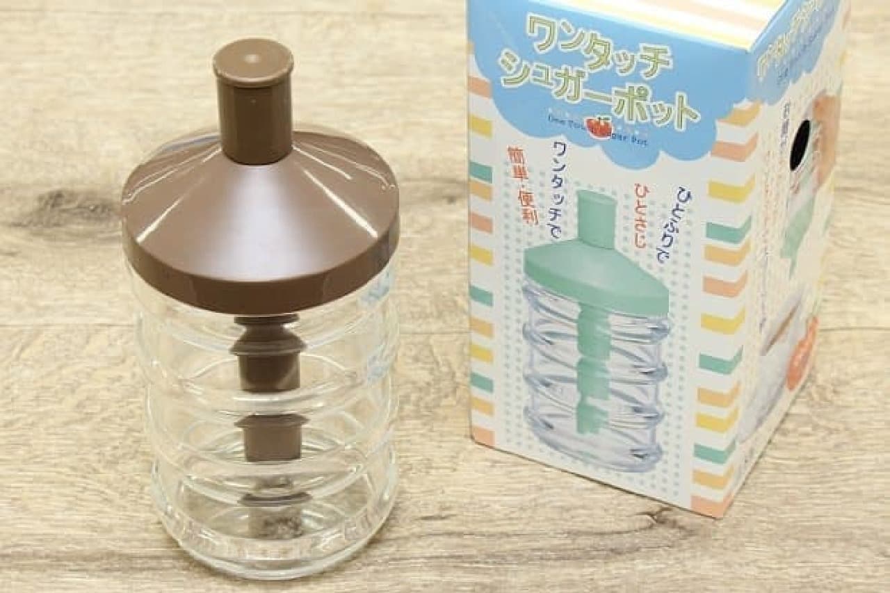 One-touch sugar pot that can easily measure a spoonful of sugar