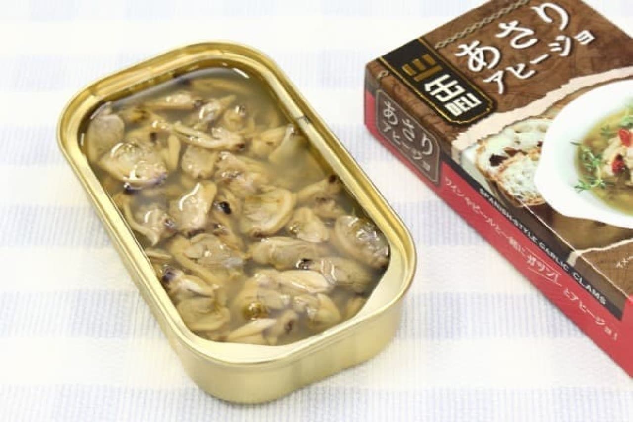 Canned "Ajillo" that you can buy for 100 yen--Clams, oysters, mussels