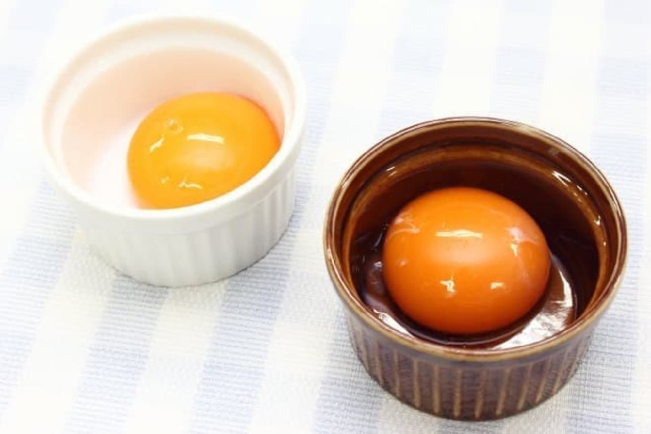 Egg yolk pickled in soy sauce