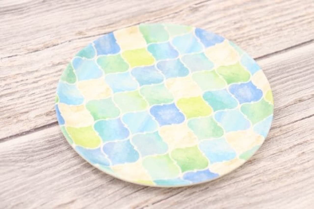 The plate with a full pattern is a good size for a cake plate. It is fashionable even as a small tray.