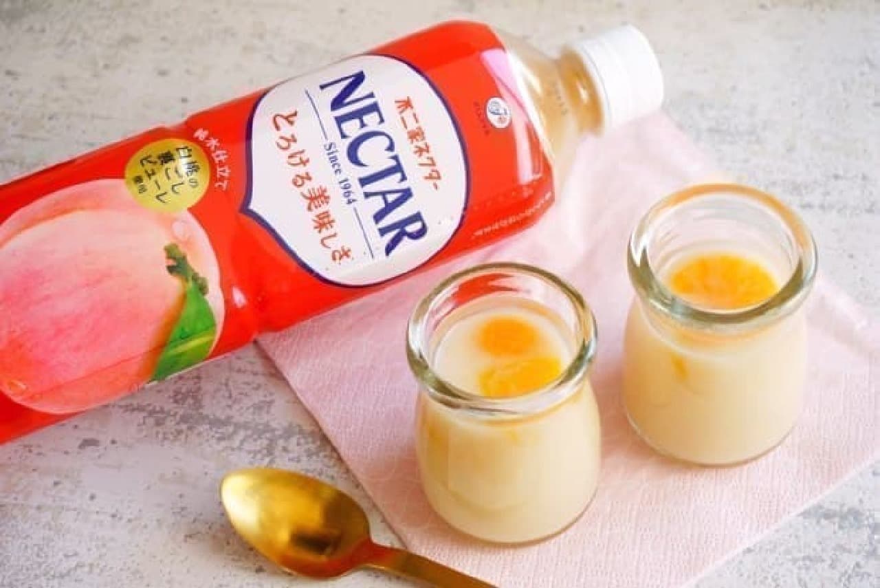 Peach milk jelly made with nectar