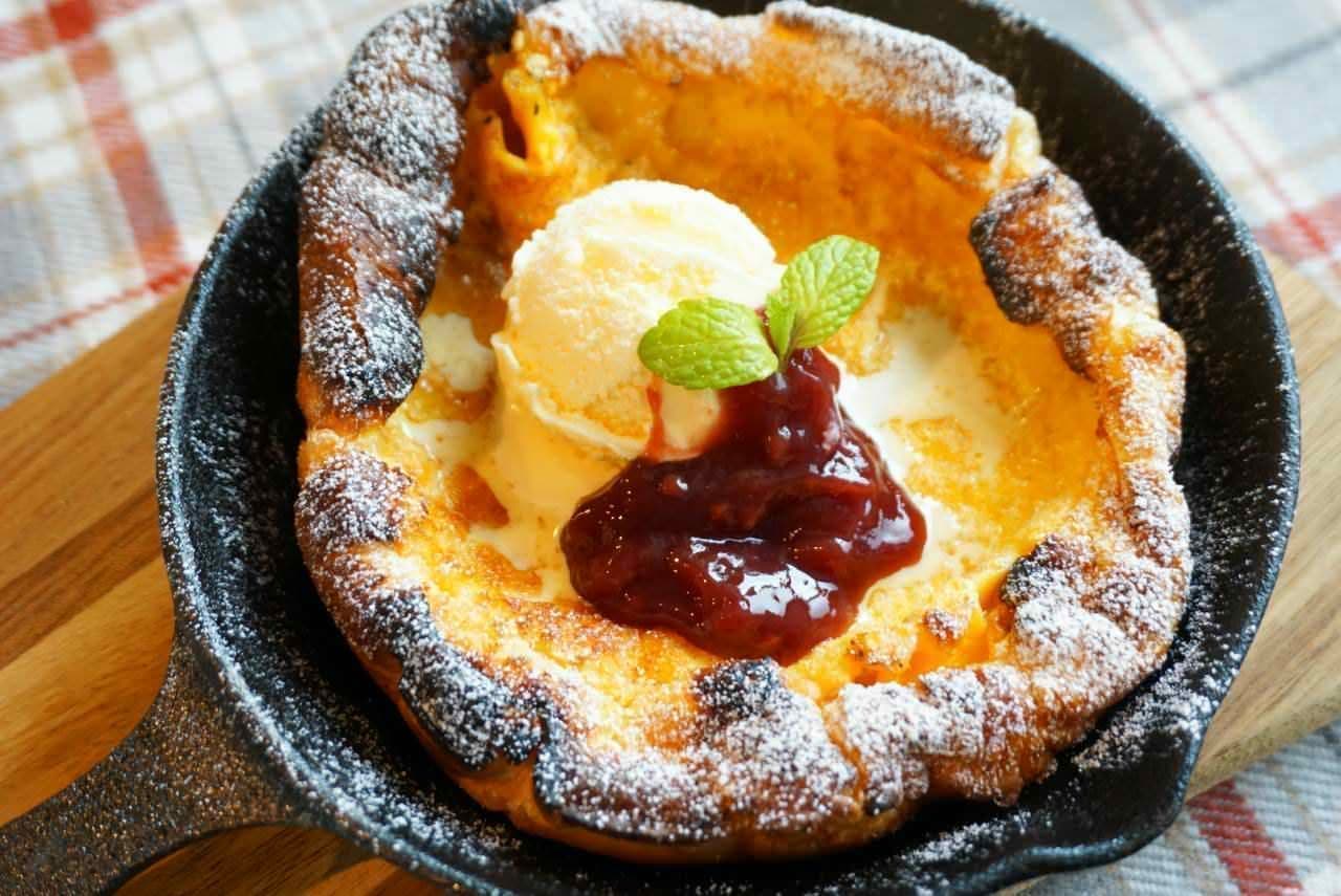 Dutch baby on grilled fish