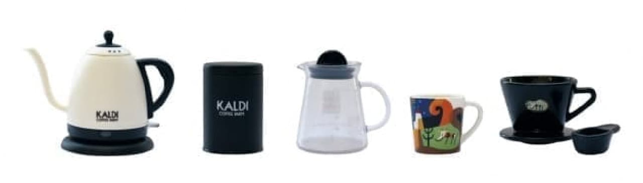 Miniature figure of KALDI coffee goods