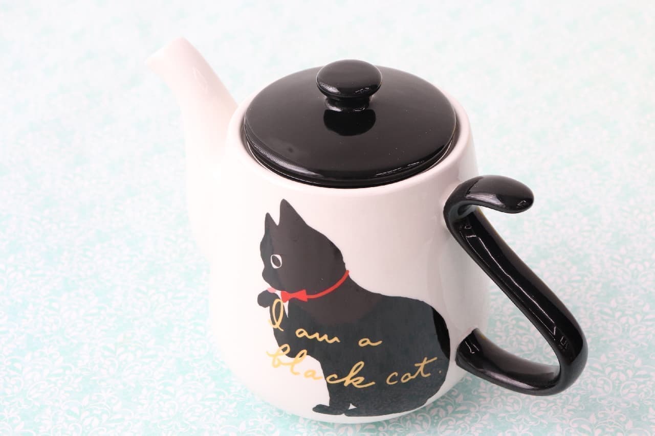 The illustration of a cat is cute ♪ Nitori "Heat-resistant glass mug"-The handle is a rounded "tail"