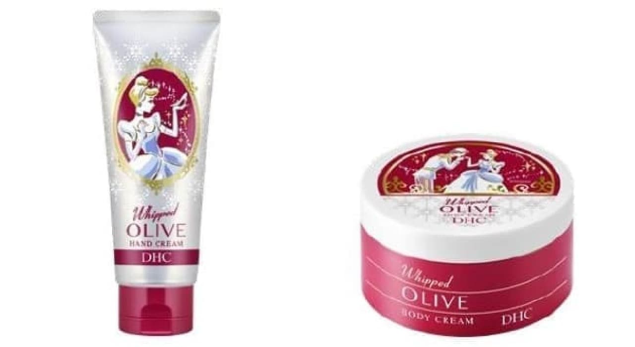 "Olive whipped hand cream" and "Olive whipped body cream" designed by DHC "Cinderella"