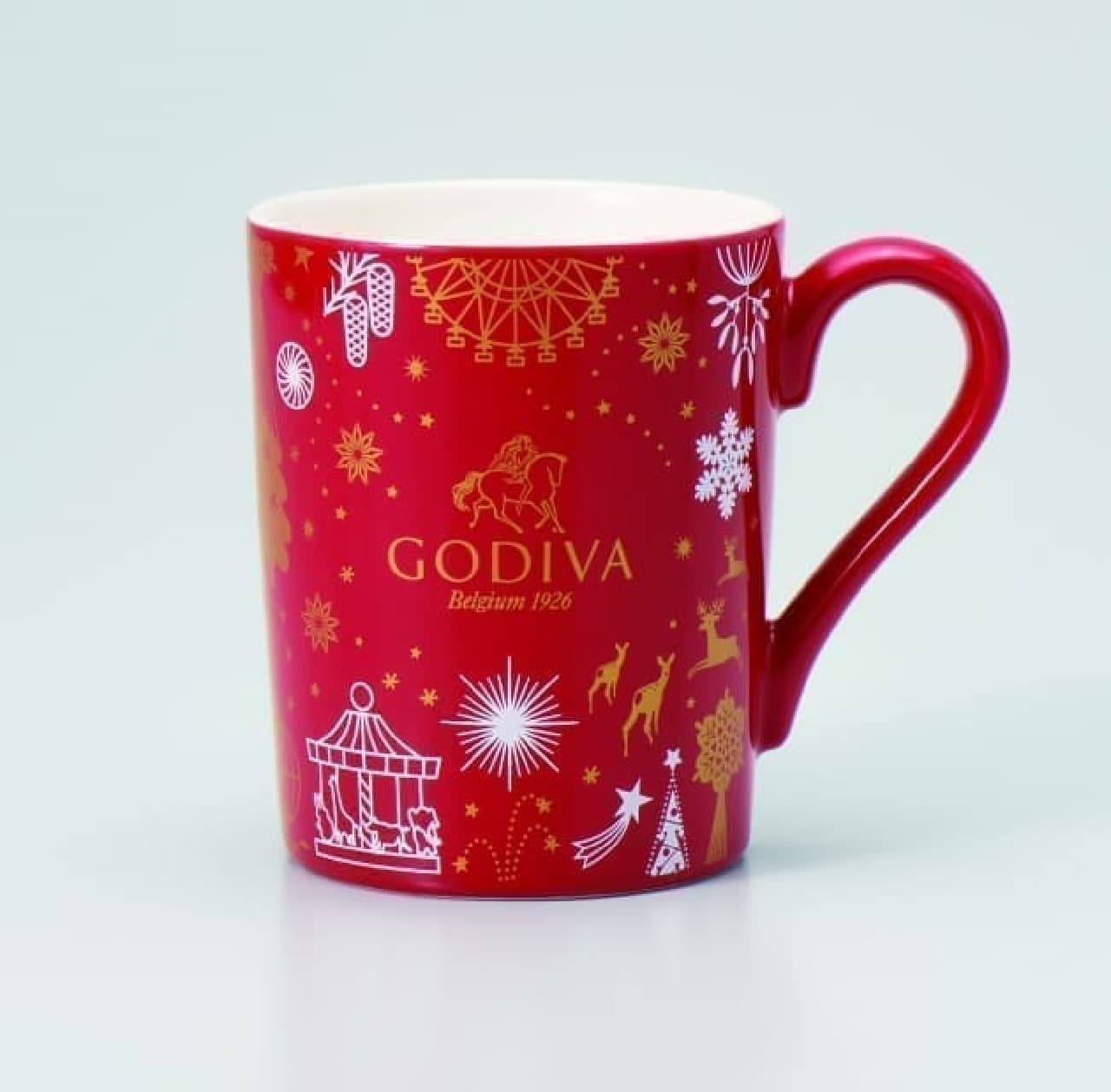プレゼントは赤＆白の可愛いマグカップ♪ゴディバがクリスマスのキャンペーン実施