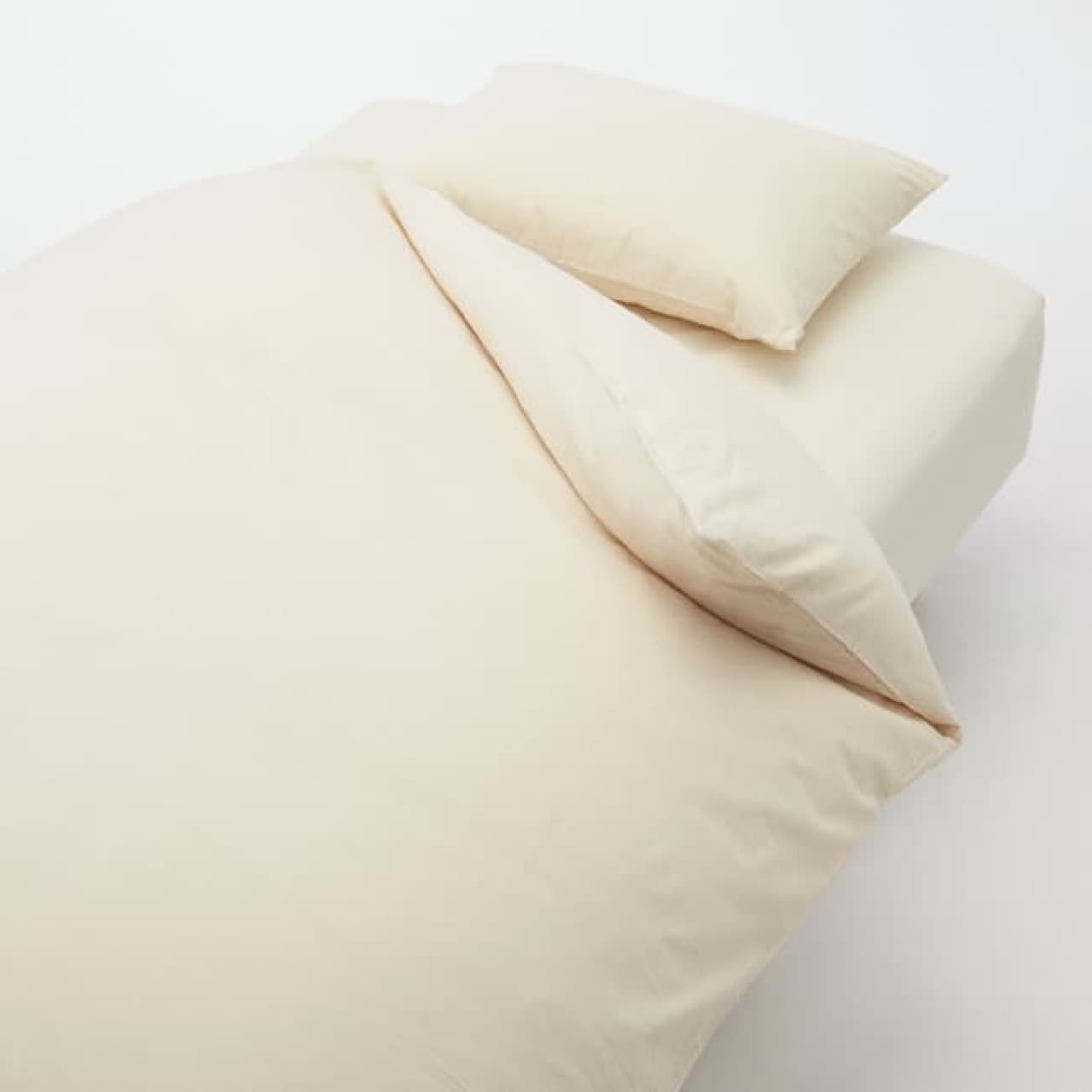 綿平織ふとんカバーセット/生成 ベッド用