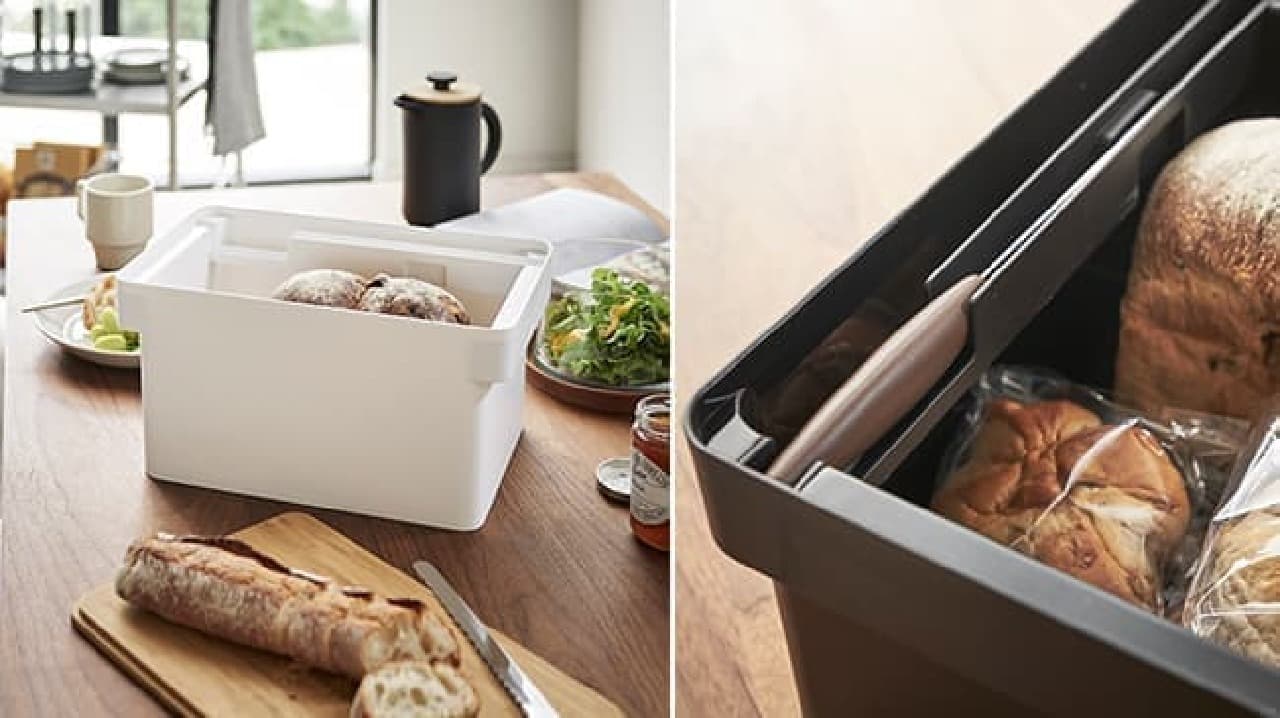 New "bread case" and "range guard" from Yamazaki Kogyo--also "gas stove cover" that increases work space