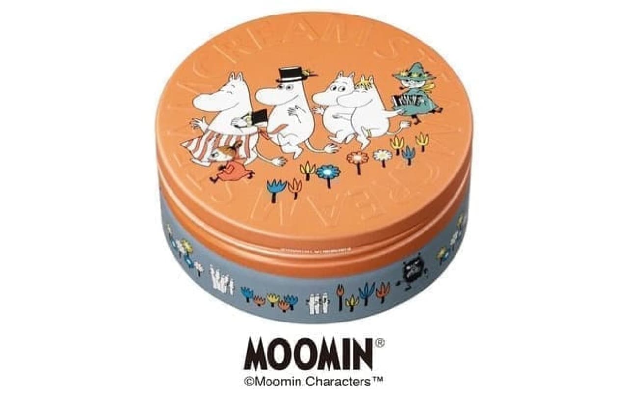 「スチームクリーム」のムーミンデザイン缶