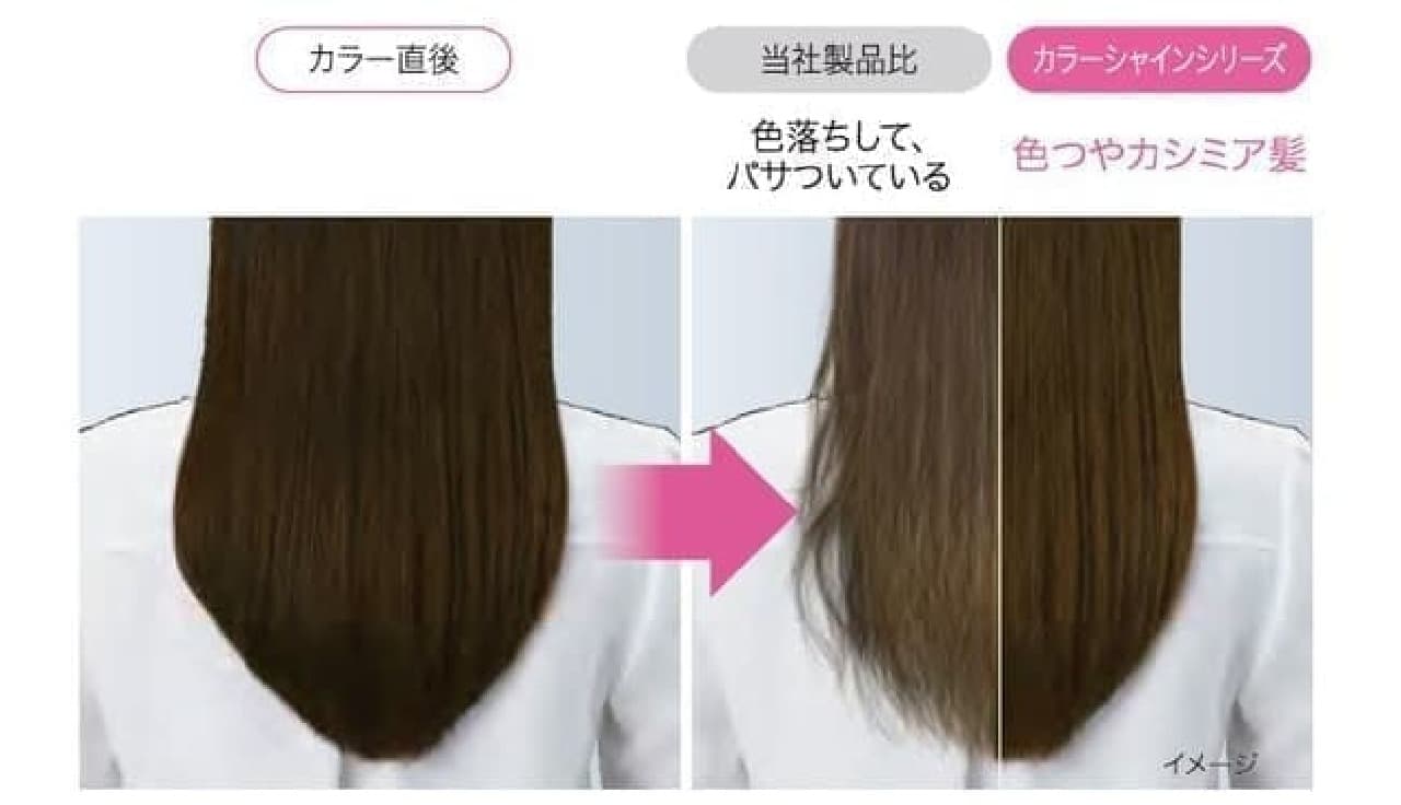 Hair using Pantene Miracles "Discoloration Prevention Series"