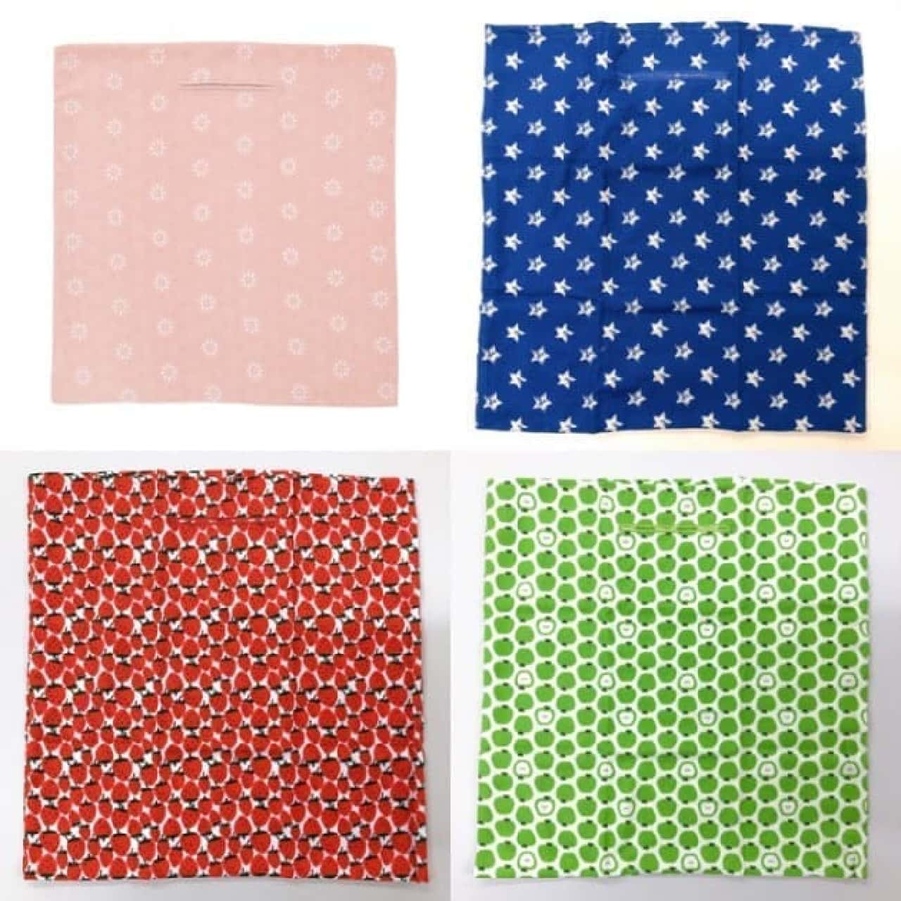 2WAY of hand washing and shopping ♪ Convenient "eco bag handkerchief" in Villevan --Cute pattern of apple and strawberry