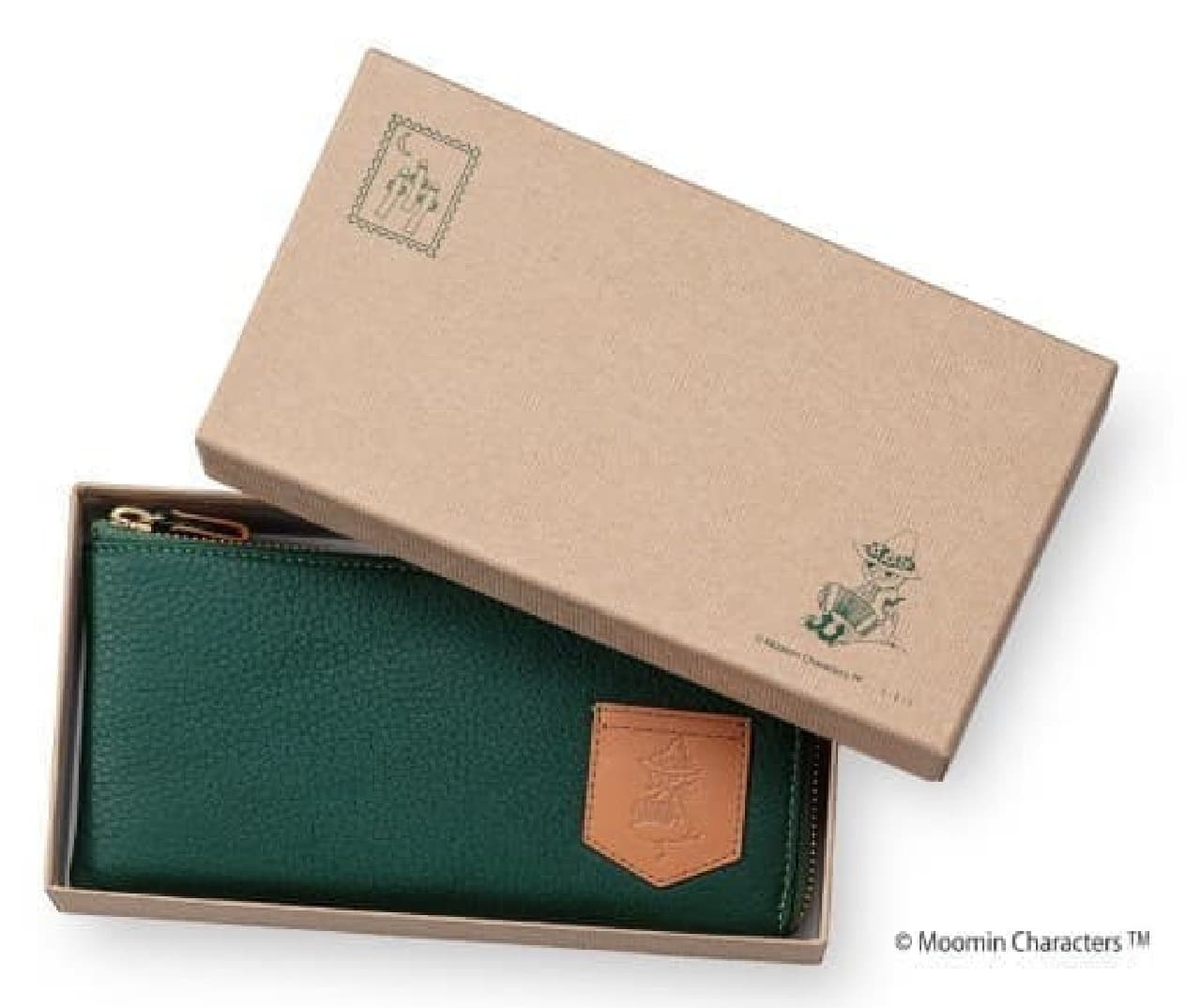 ムーミン75周年記念「スナフキン 森のレザーウォレット」発売 -- ムーミン谷の森をイメージした緑色の長財布