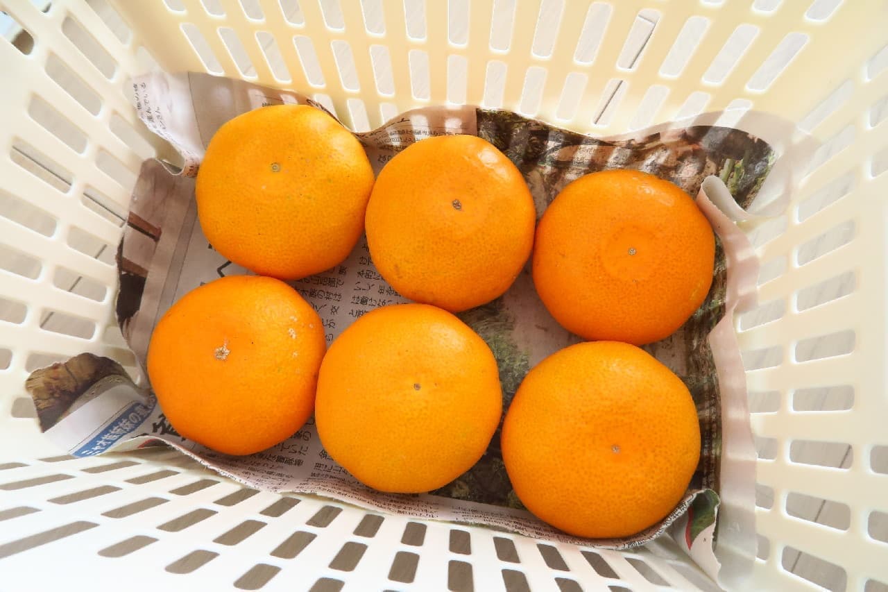 Step 2 Room temperature storage method & refrigeration storage method of mandarin oranges --The point is "direction of calyx"