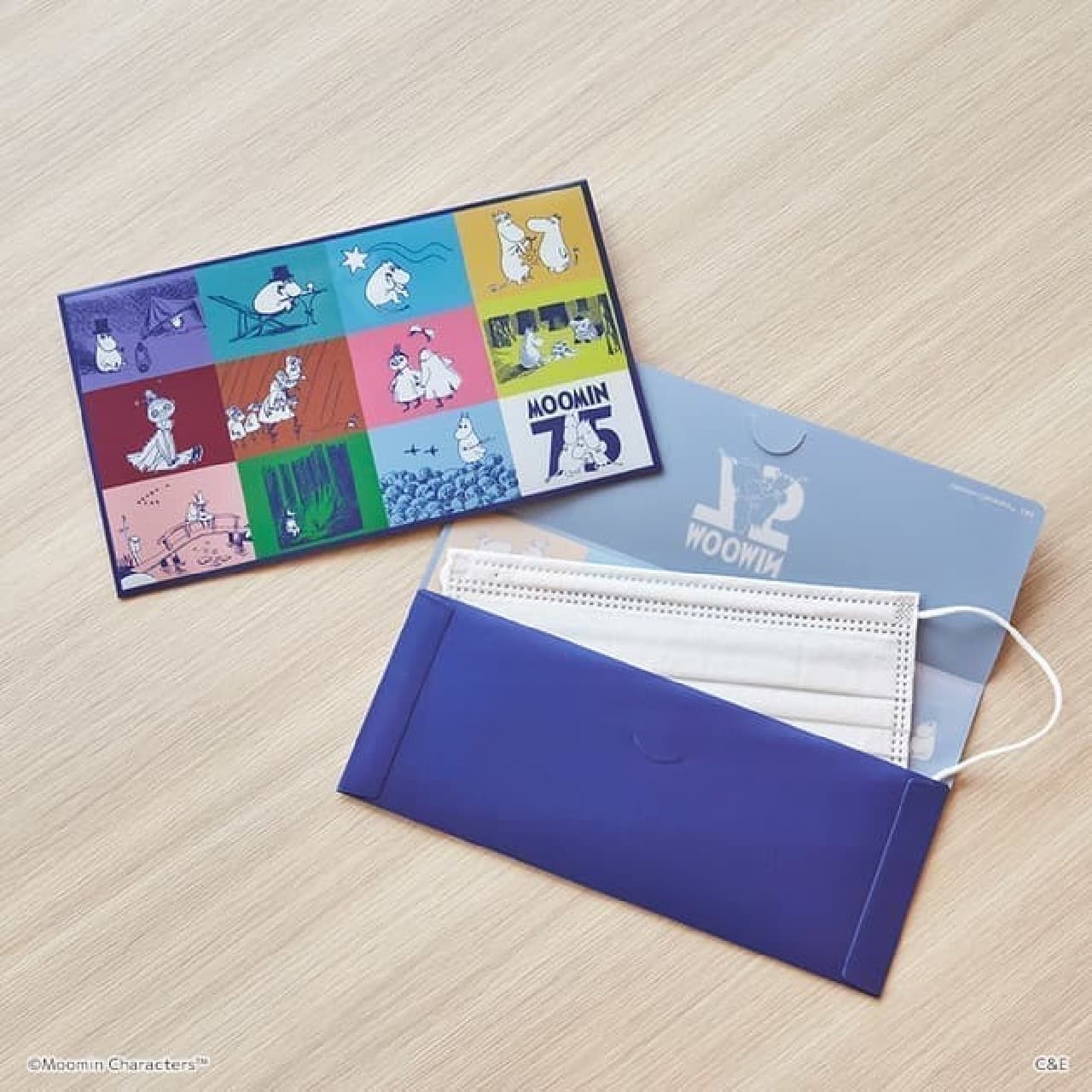 Moomin 75th Anniversary Goods from TSUTAYA --Antibacterial Mask Case and Maste "bande" that can be turned over one by one