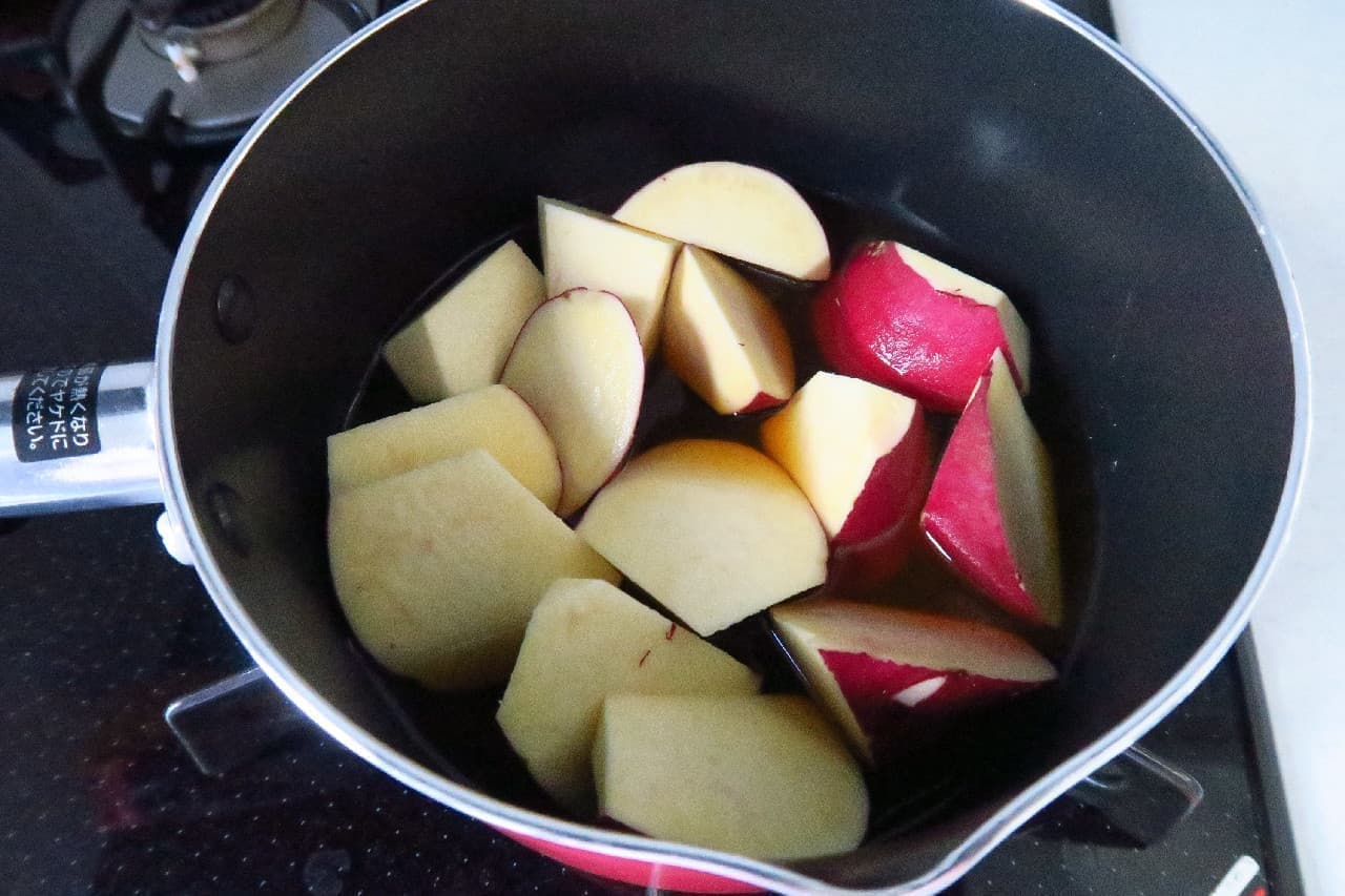 ゆであずきとサツマイモで作るいとこ煮