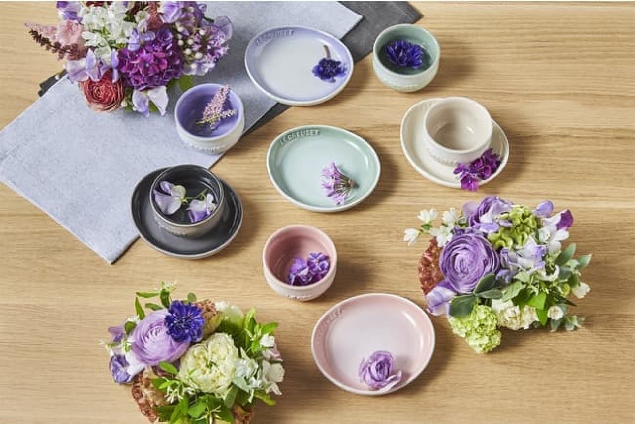 M Le Creuset Flora Plate 2021 Flower Collection Stoneware 4 Colors