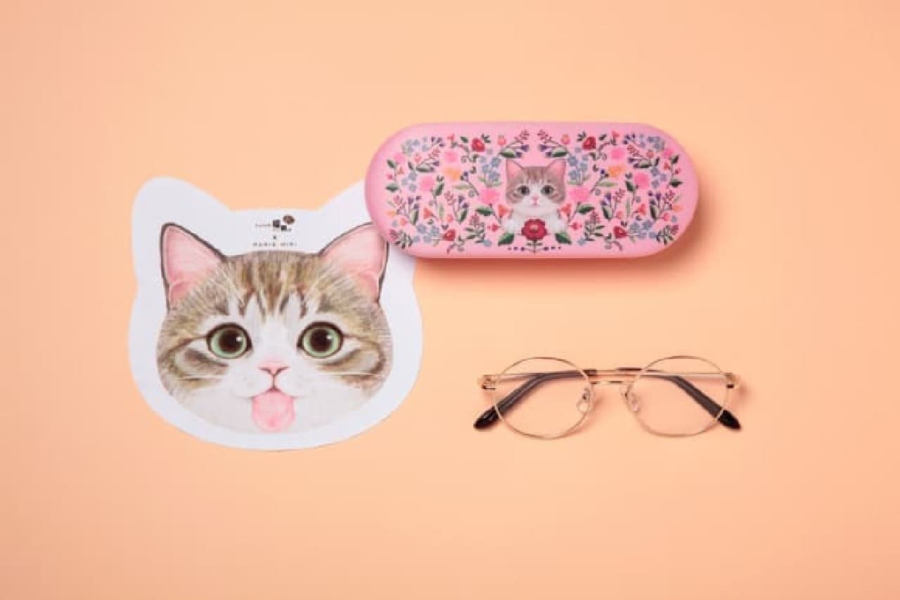 パリミキ×フェリシモ猫部のコラボ新商品 -- キジシロ柄メガネ拭きなど