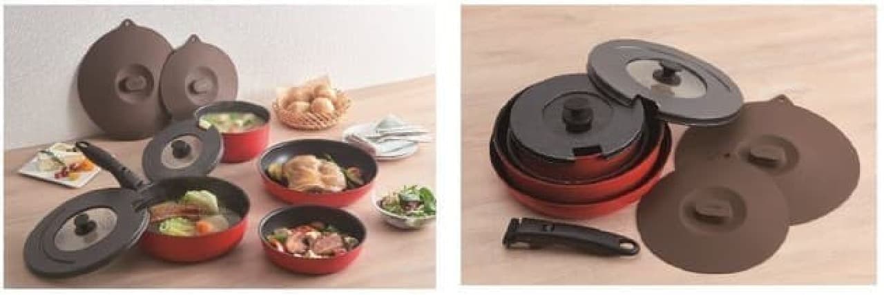 "Frying pan set with thermos handle" Gas fire exclusive type appeared --Full 5-piece set & 9-piece set