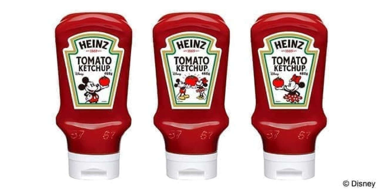 "Heinz Tomato Ketchup Upside Down Bottle" Disney Original Label Ver --Mickey Mouse with Cute Label