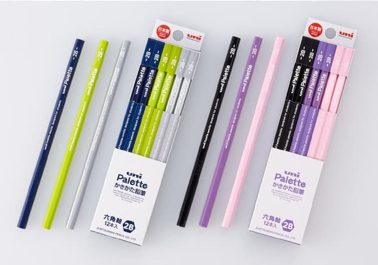 Pencil for school children "uni Palette" new color --Pistachio pastel pink and other popular coloring