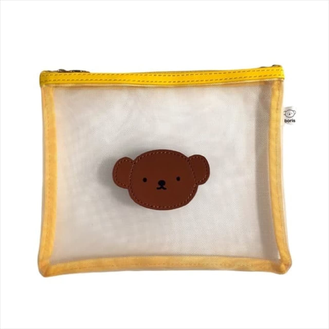 Miffy pattern mesh pouch in Villevan --Cute appliqué! A total pattern clear pouch is also available