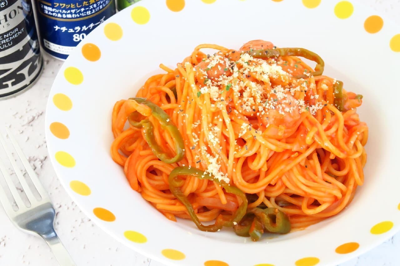 Simple recipe for Napolitan --No need to boil spaghetti separately! A flavorful dish stewed in tomato juice