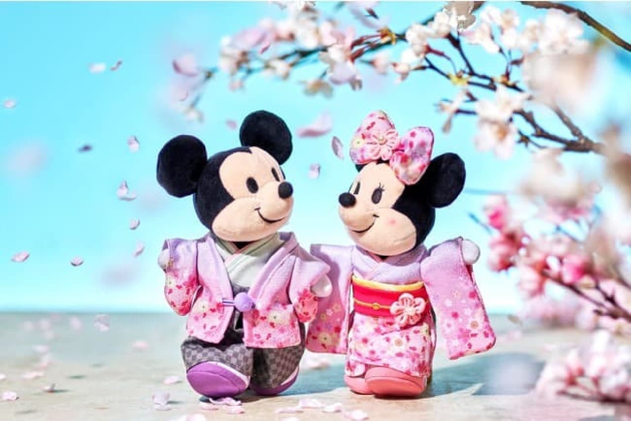 Cute Cherry Blossom Pooh, Chip & Dale at Disney Store -- Spring Design Tsum Tsum Plushie Also Available