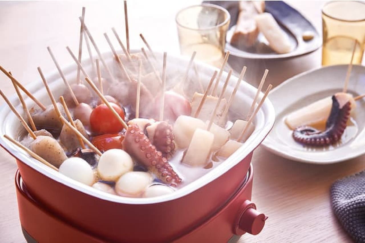 電気小鍋「ポットデュオ キャレ」レコルトから -- 熱々おでん・串揚げなど食卓で！焼肉・炊飯も